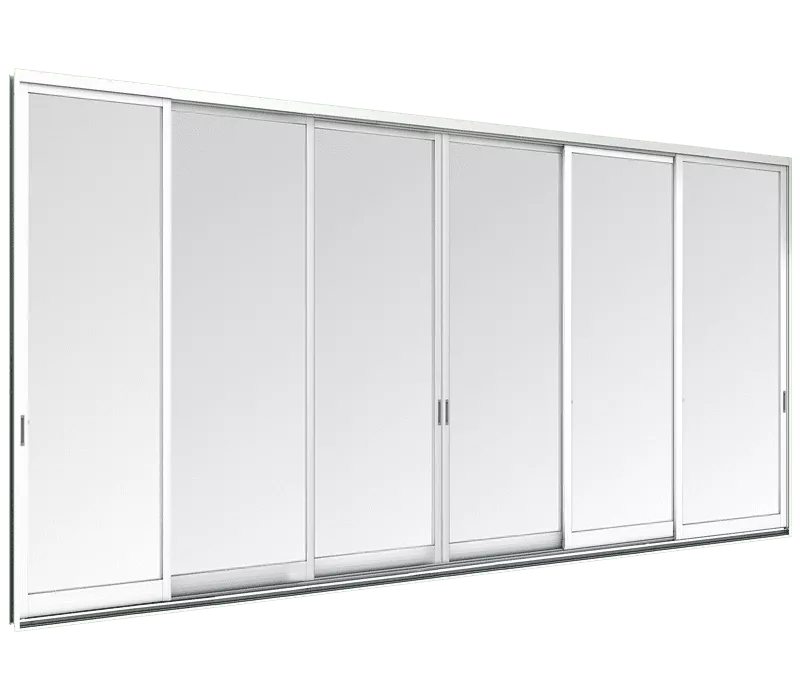 ประตูอลูมิเนียม บานเลื่อนกั้นห้อง 6 บาน 3 ราง